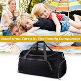 Oxa Lightweight Foldable Travel Duffel Bag With Shoes Bag, Black