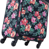 Tommy Bahama 4 Piece Lightweight Expandable Luggage Suitcase Set, Hibiscuss Print