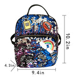 Aibearty Leather Backpack Small Sequin Daypacks Casual Bag