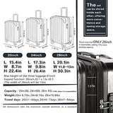 Coolife Luggage Expandable(only 28") Suitcase PC+ABS Spinner 20in 24in 28in Carry on (navy new, L(28in))