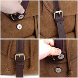 Mens Womens Casual Canvas Laptop Backpack Outdoor Travel Rucksack School Bookbags Khaki