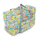 Foldable Travel Bag Women Large Capacity Portable Shoulder Duffle Bag Cartoon Printing Waterproof Weekend Luggage Tote