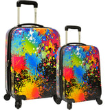 Traveler's Choice Paint Splatter 2 Piece Hardside Expandable Luggage Set
