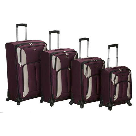 Rockland Luggage Quad Spinner 4 Piece Luggage Set