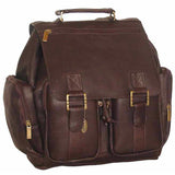 David King Leather Laptop Backpack w/5 Zipper Pockets
