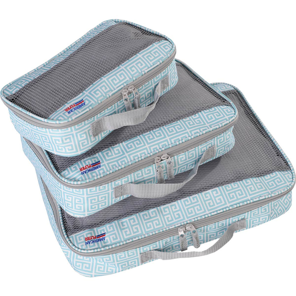 American Flyer Greek Key 3pc Packing Cube Set