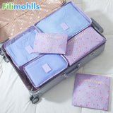 6PCS/Set High Quality Nylon Cloth Travel Mesh Bag Luggage Organizer Packing Cube Organiser Travel