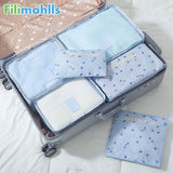 6PCS/Set High Quality Nylon Cloth Travel Mesh Bag Luggage Organizer Packing Cube Organiser Travel