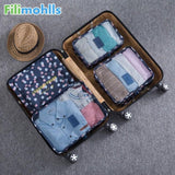 6PCS/Set High Quality Nylon Cloth Travel Mesh Bag Luggage Organizer Packing Cube Organiser Travel