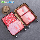 6PCS/Set High Quality Nylon Cloth Travel Mesh Bag Luggage Organizer Packing Cube Organiser Travel