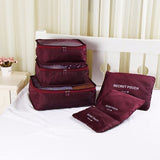 6PCS/Set High Quality Oxford Cloth Travel Mesh Bag In Bag Luggage Organizer Packing Cube