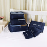 6PCS/Set High Quality Oxford Cloth Travel Mesh Bag In Bag Luggage Organizer Packing Cube