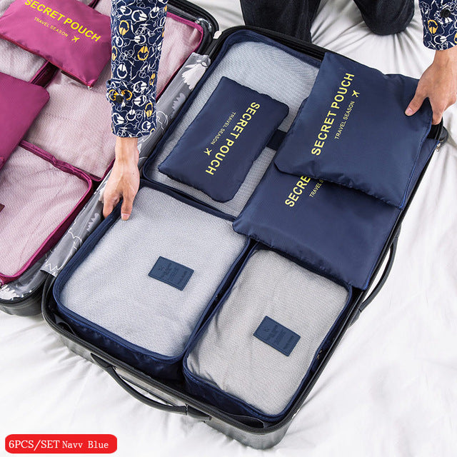 Storage Bags Travel Luggage Organizer 6 Pieces Set Clothing Packing Cubes Storage  Bags - China Travel Packing Cubes and Luggage Organizers Bags Set price