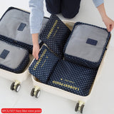 6PCS/Set High Quality Oxford Cloth Travel Mesh Bag Luggage Organizer Packing Cube Organiser