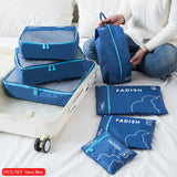 6PCS/Set High Quality Oxford Cloth Travel Mesh Bag Luggage Organizer Packing Cube Organiser