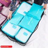 6PCS/Set High Quality Oxford Cloth Travel Mesh Bag Luggage Organizer Packing Cube Organiser