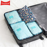 6PCS/Set High Quality Oxford Cloth Travel Mesh Bag Luggage Organizer Packing Cube Organiser