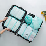 6PCS/Set Polyester Packing Cube Luggage Clothes Packing Organizer Travel Bag For Men Women Large