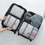 6PCS/Set Polyester Packing Cube Luggage Clothes Packing Organizer Travel Bag For Men Women Large