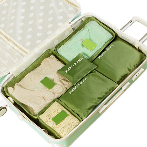 6PCs/Set Travel Bag For Clothes Functional Travel Accessories Organizer Pouch For Luggage High