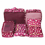 6Pcs/set Travel Bags Women Clothes Cosmetic Sorting Storage Pouch Portable Packing Cube Organizer