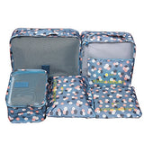 6Pcs/set Travel Bags Women Clothes Cosmetic Sorting Storage Pouch Portable Packing Cube Organizer