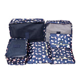 6Pcs/set Travel Bags Women Clothes Cosmetic Sorting Storage Pouch Portable Packing Cube Organizer