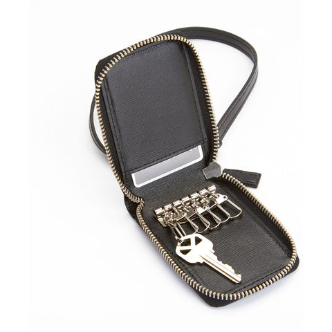 Royce Leather RFID Blocking Zippered Key Case Wallet 