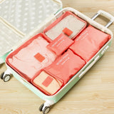 6pcs/set Fashion Double Zipper Waterproof Polyester Packing Cubes Men And Women Luggage Travel Bags
