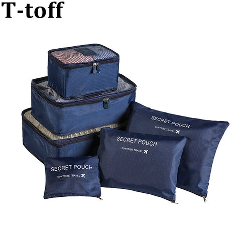 6pcs/set High Quality Luggage Travel Organizer Bag Large for Men Women Clothing Cosmetic Make Up
