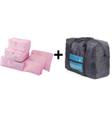 6pcs/set Nylon packing cube large capacity double zipper Waterproof bag Luggage Clothes Tidy