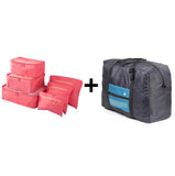 6pcs/set Nylon packing cube large capacity double zipper Waterproof bag Luggage Clothes Tidy