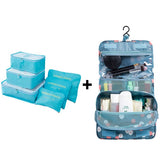 6pcs/set Nylon packing cube large capacity double zipper Waterproof bag Luggage Clothes Tidy