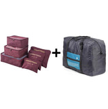 6pcs/set Nylon packing cube large capacity double zipper Waterproof bag Luggage Clothes Tidy