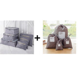 6pcs/set Plus Travel Handbags Travel Bags Pack Men and Women Luggage Travel Bags Packing Cubes
