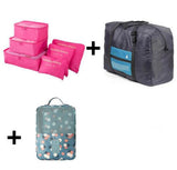 6pcs/set Plus Travel Handbags Travel Bags Pack Men and Women Luggage Travel Bags Packing Cubes