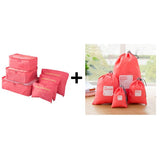 6pcs/set Plus Travel Handbags Travel Bags Pack Men and Women Luggage Travel Bags Packing Cubes