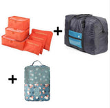 6pcs/set Plus Travel Handbags Travel Bags Pack Men and Women Luggage Travel Bags Packing Cubes
