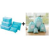 6pcs/set Plus Travel Handbags Travel Bags Pack Men and Women Luggage Travel Bags Packing Cubes