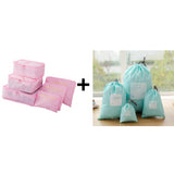 6pcs/set Plus Travel Handbags Travel Bags Pack Men and Women Luggage Travel Bags Packing Cubes