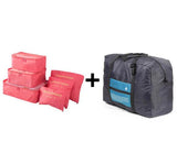 6pcs/set Plus Travel Handbags Travel Bags Pack Men and Women Luggage Travel Bags Packing Cubes