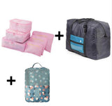 6pcs/set Plus Travel Handbags Travel Bags Pack Men and Women Luggage Travel Bags Packing Cubes