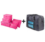 6pcs/set Plus Travel Handbags Travel Bags Pack Men and Women Luggage Travel Bags Packing Cubes