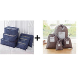 6pcs/set Plus Travel Handbags Travel Bags Pack Men and Women Luggage Travel Bags Packing Cubes