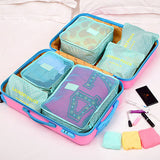6pcs/set Waterproof Women Men Travel Fashion zipper Bags High Capacity Luggage Clothes Tidy