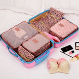 6pcs/set Waterproof Women Men Travel Fashion zipper Bags High Capacity Luggage Clothes Tidy