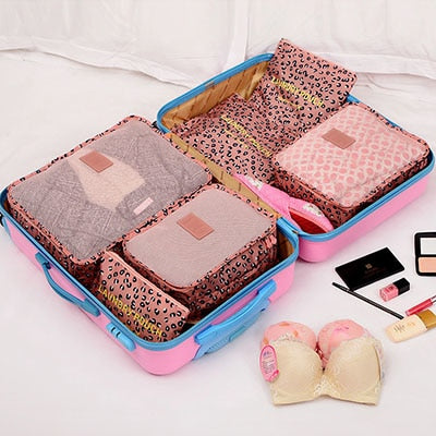 6pcs/set Waterproof Women Men Travel Fashion zipper Bags High Capacity Luggage Clothes Tidy