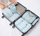 7 PCS/set Waterproof Oxford Travel Packing Cubes Large Capacity Multi Function Luggage Mesh Clothes