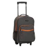 Rockland Luggage 17 Inch Rolling Backpack, Charcoal, One Size