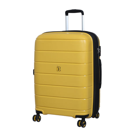 IT Luggage 25.8" Asteroid 8-Wheel Hardside Expandable Spinner, Cheese Yellow